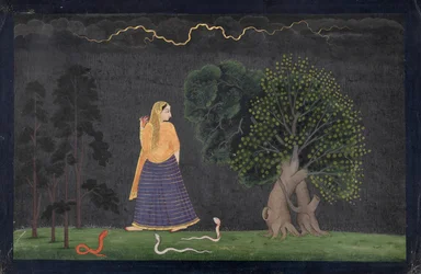 Heroine Rushing to Her Lover (Abhisarika Nayika)